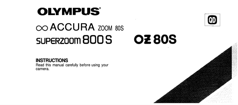 Page n°1 - Manuel utilisateur Olympus Super Zoom 800S