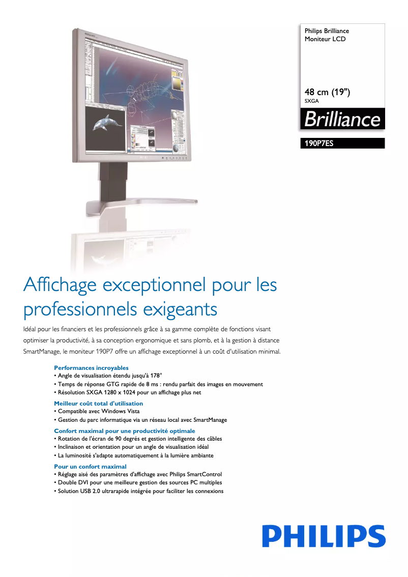 Página 1 del manual Ficha técnica Philips 200P7EB