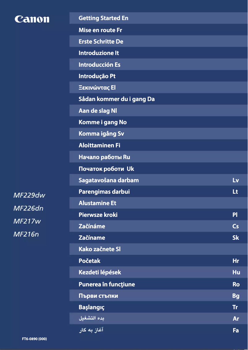 Imagen de la primera página del manual del dispositivo i-SENSYS MF217w