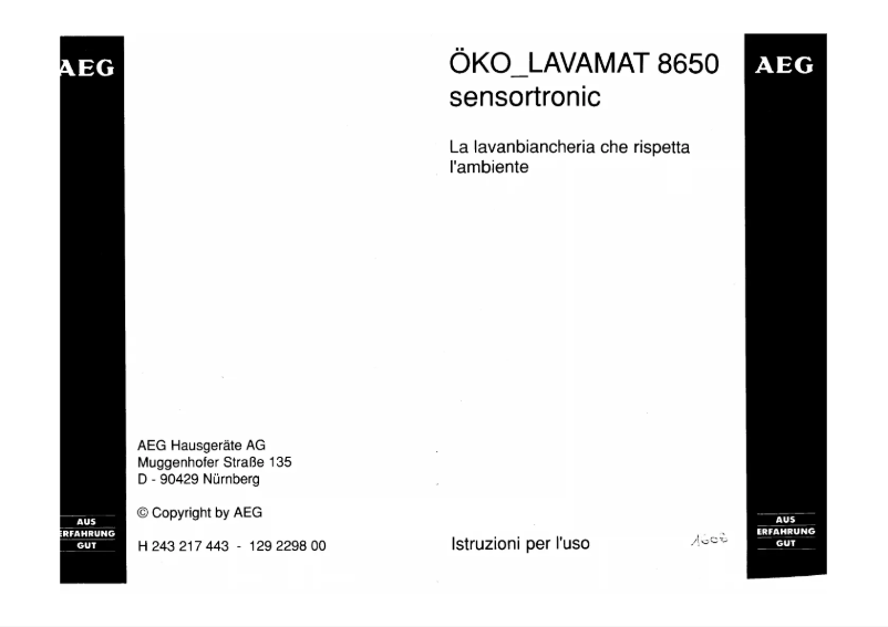 Image de la première page du manuel de l'appareil ÖKO LAVAMAT 8650