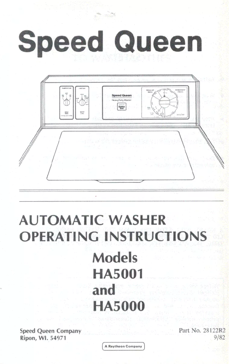 Página 1 del manual Manual de usuario Speed Queen HA5001
