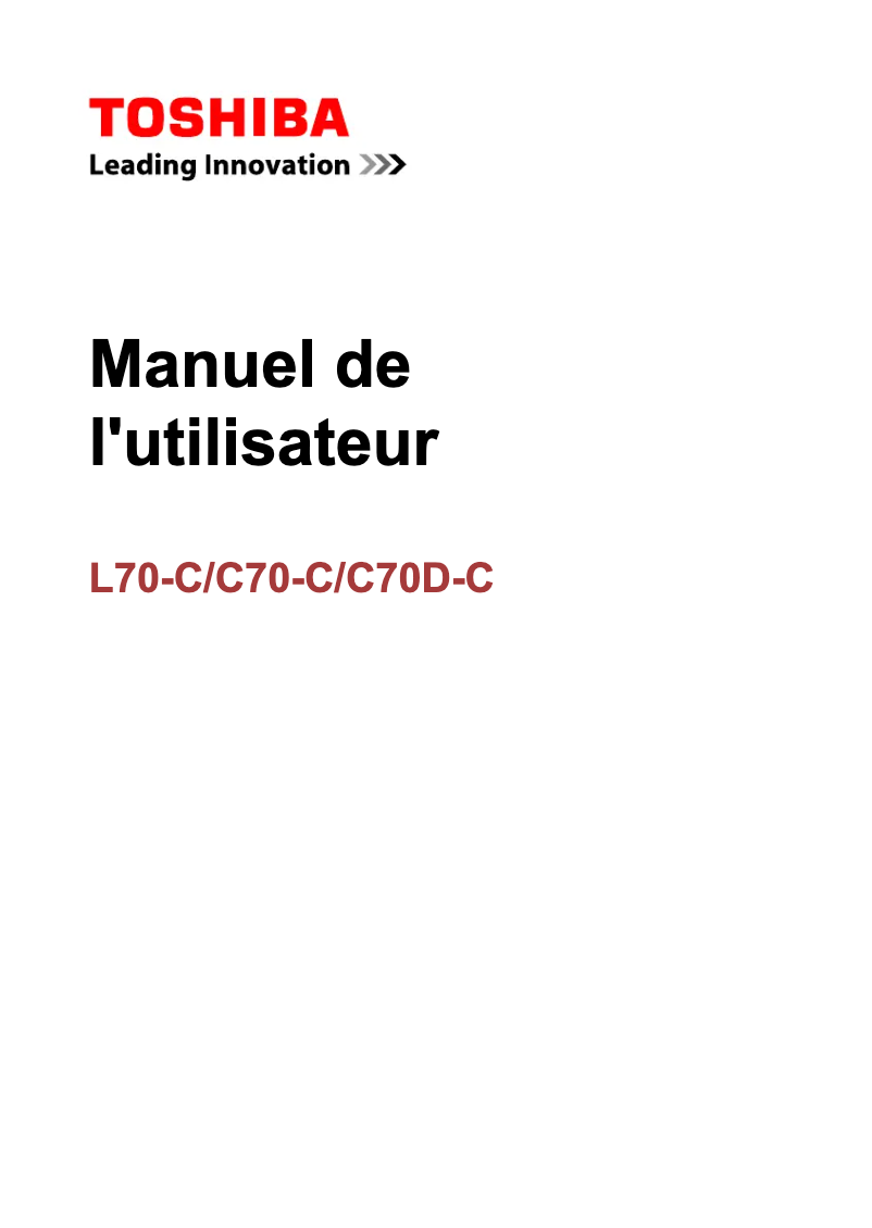 Page n°1 - Manuel utilisateur Toshiba Satellite L70-C