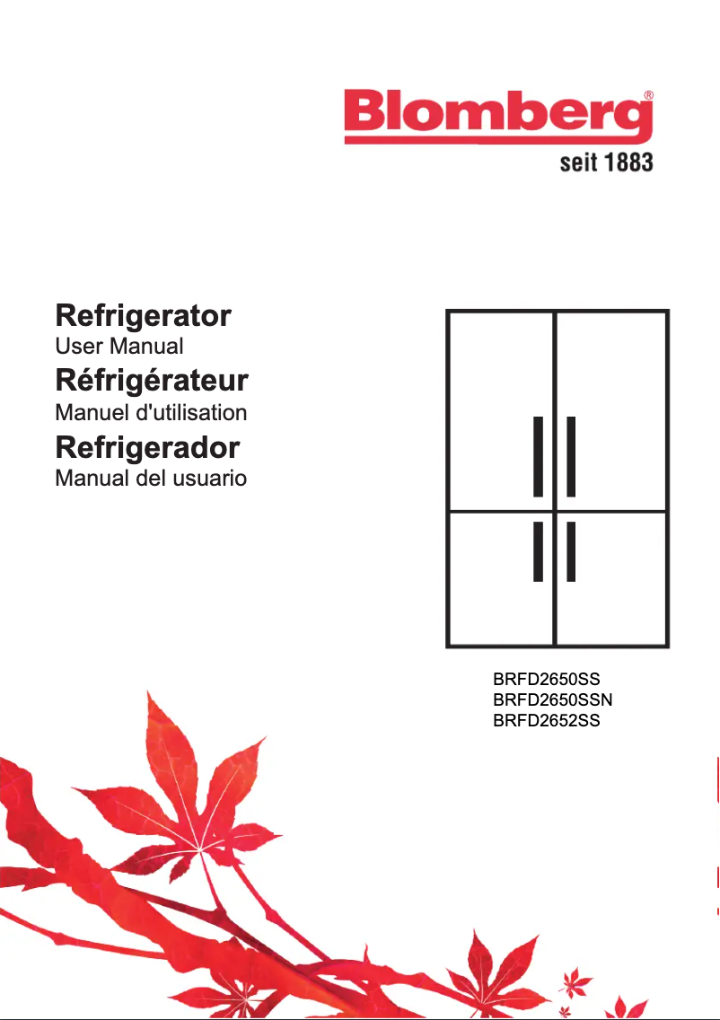 Page n°1 - Manuel utilisateur Blomberg BRFD 2650 SSN