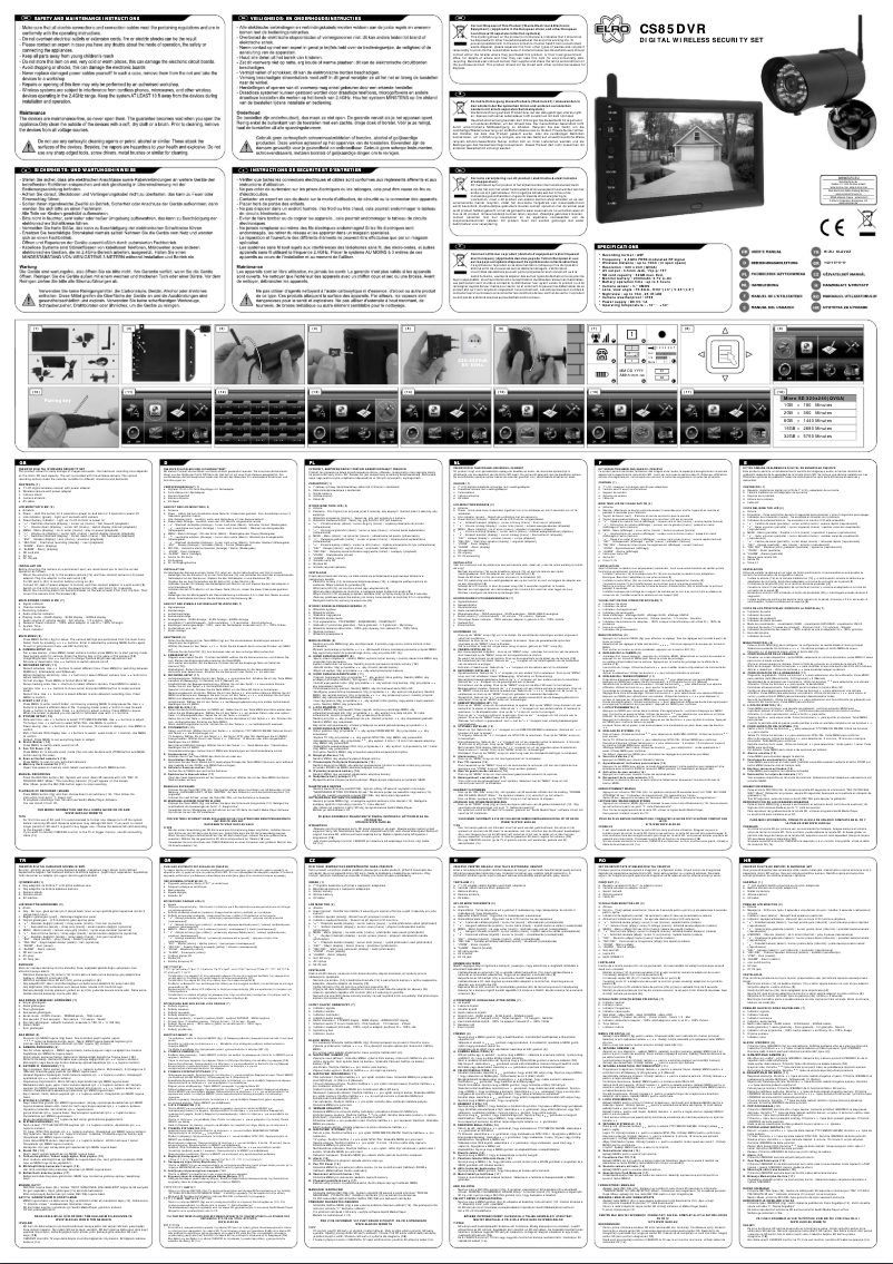 Page n°1 - Manuel utilisateur Elro CS85DVR