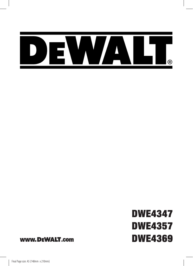 Page 1 de la notice Manuel utilisateur DeWalt DWE4367