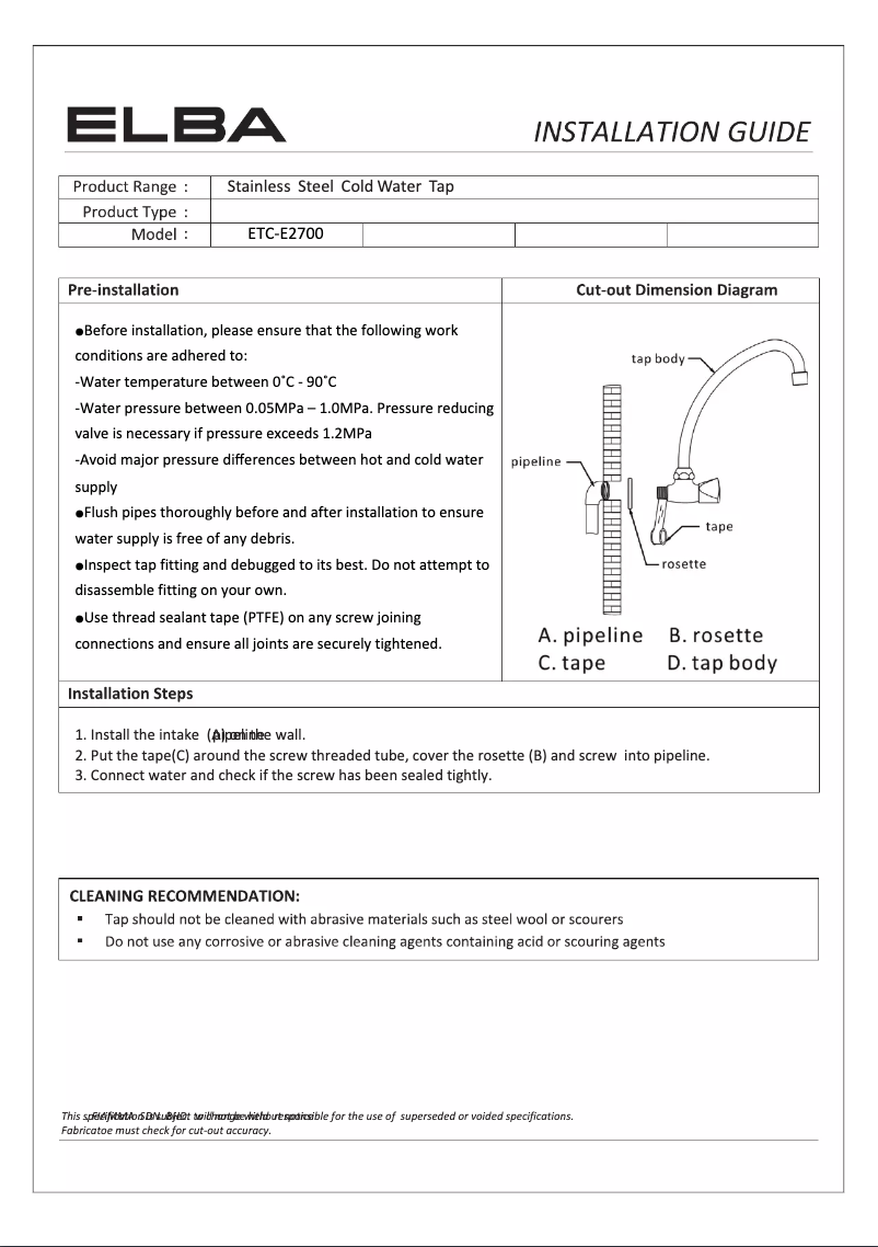 Image de la première page du manuel de l'appareil ETC-E2700