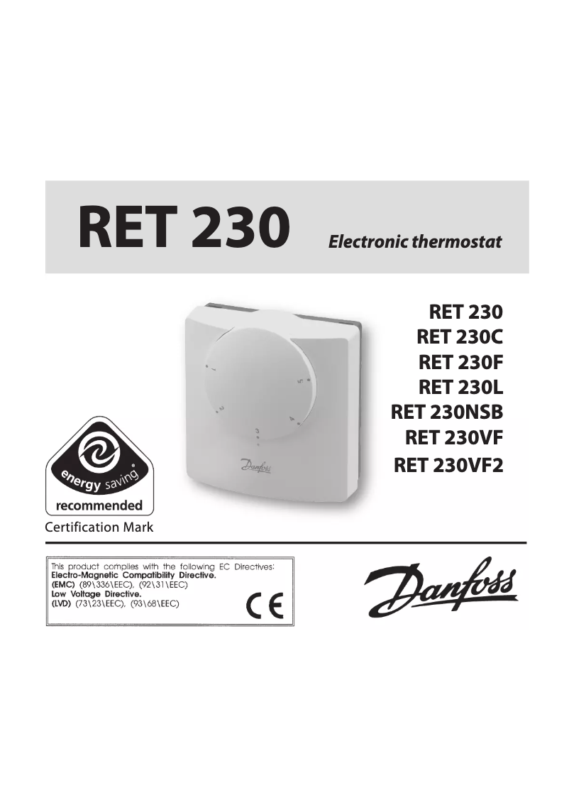 Página 1 del manual Manual de usuario Danfoss RET 230C