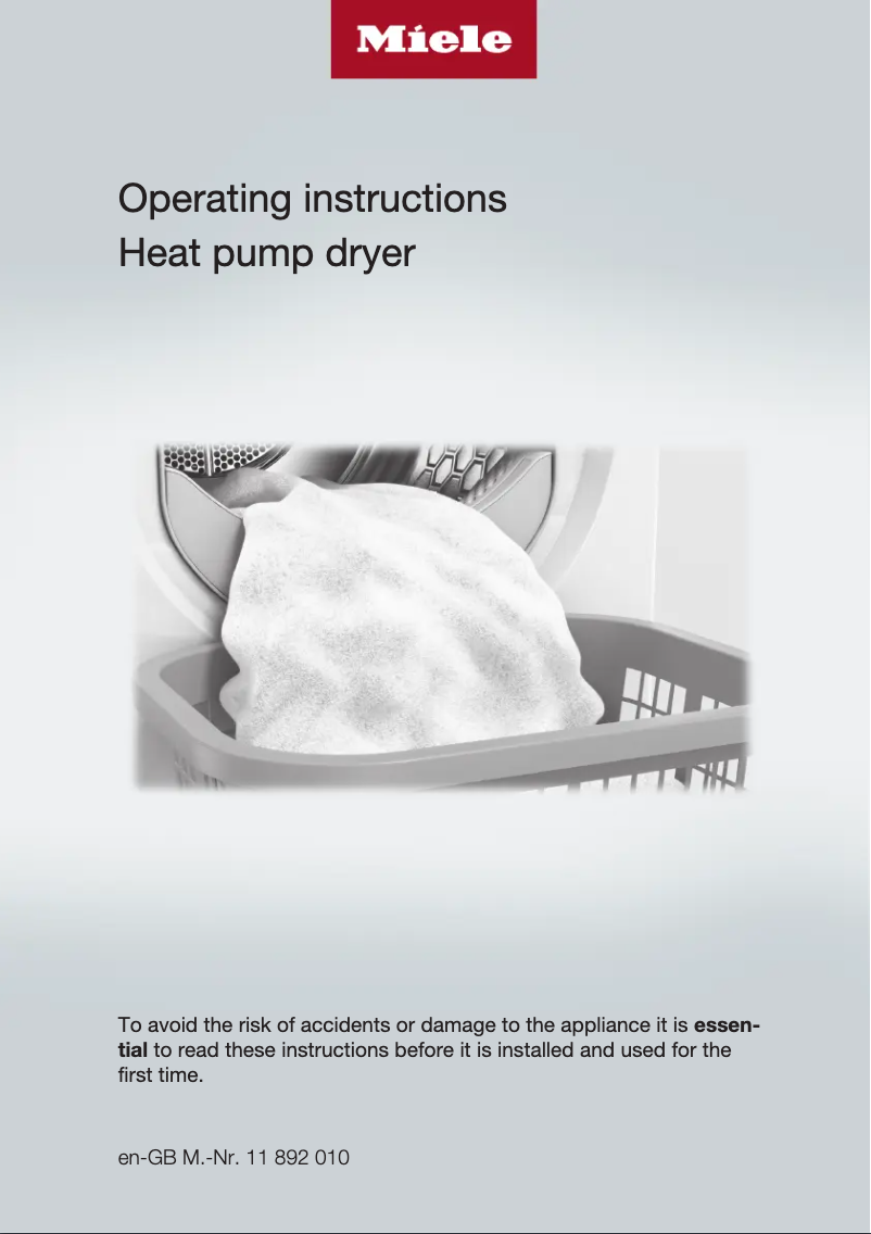 Page n°1 - Manuel utilisateur Miele TEA225 WP