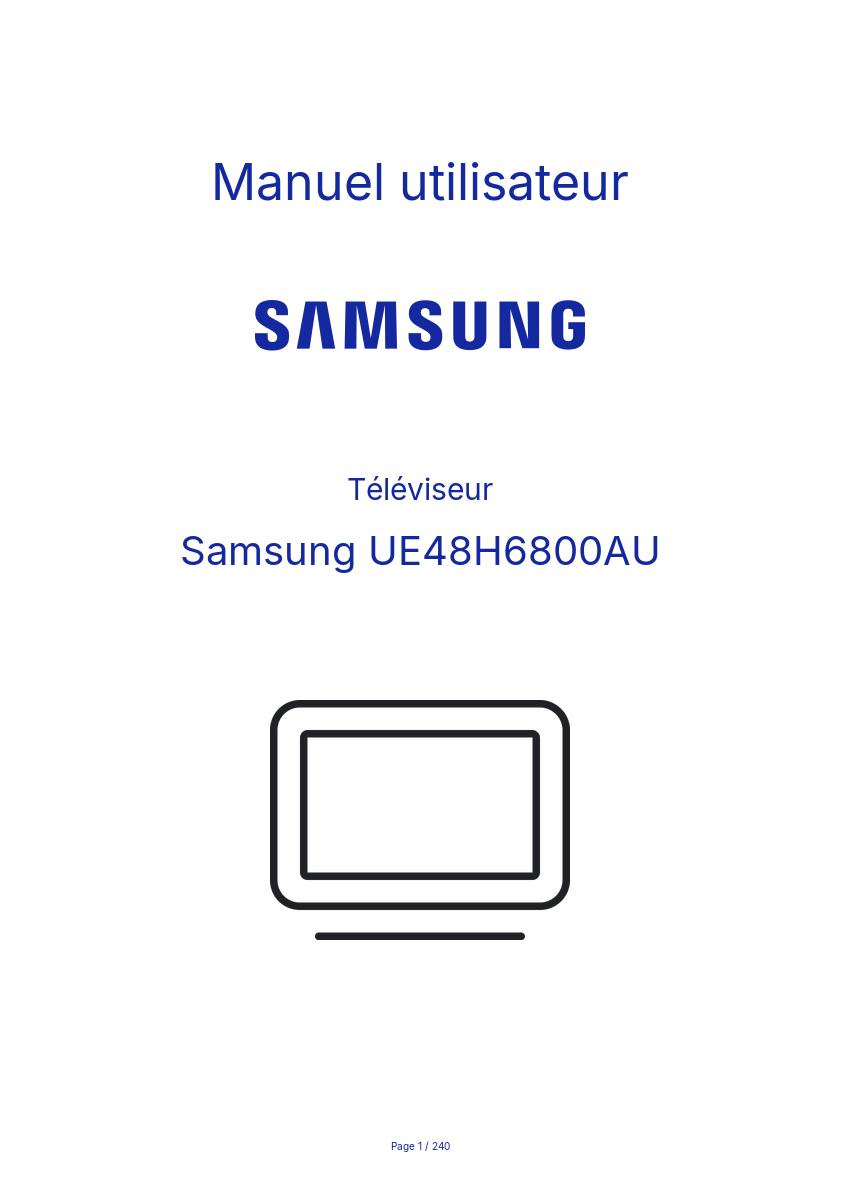 Image de la première page du manuel de l'appareil UE48H6800AU