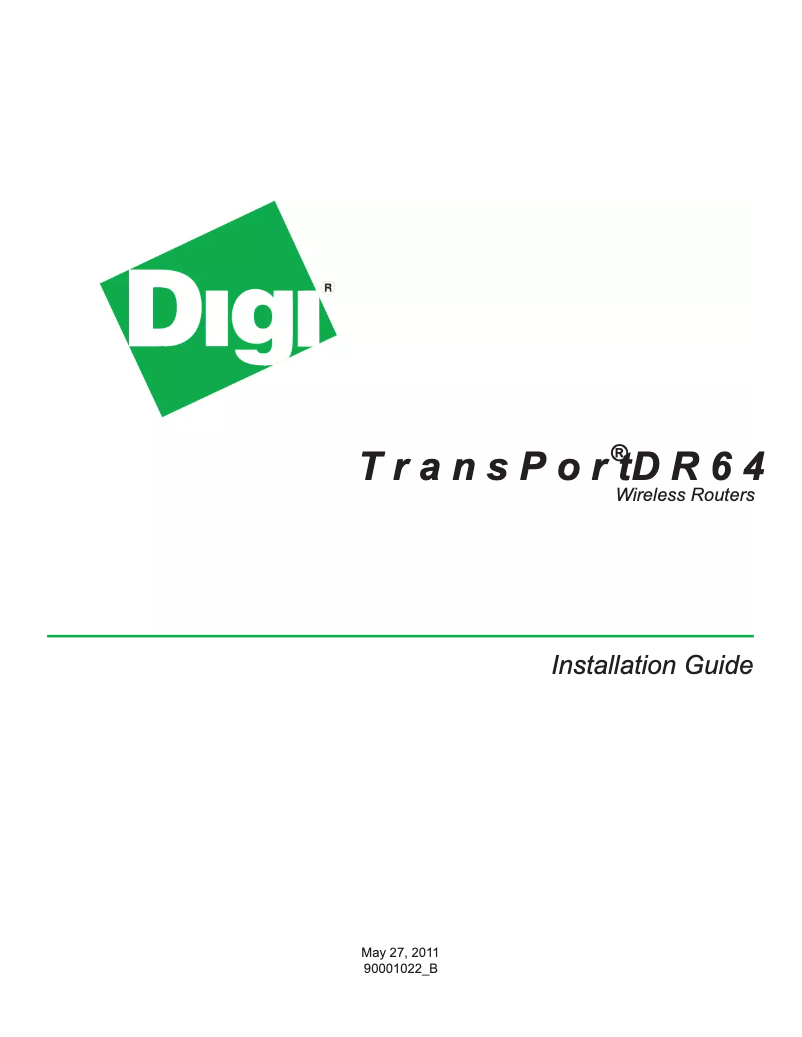 Page n°1 - Manuel utilisateur Digi TransPort DR64