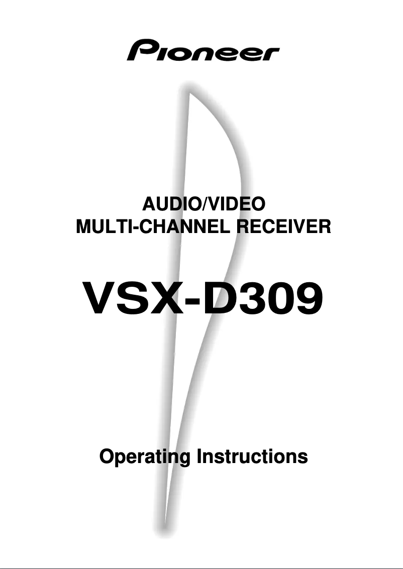 Image de la première page du manuel de l'appareil VSX-D309