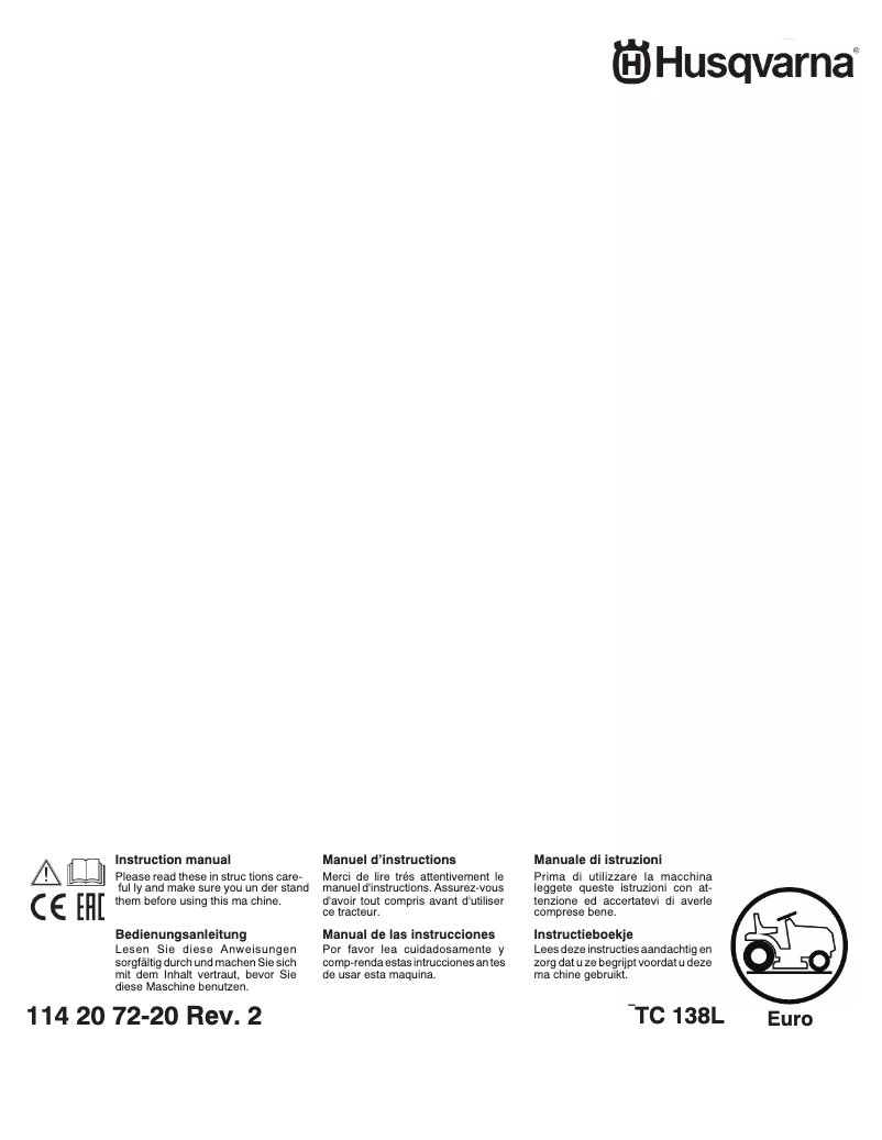 Page 1 de la notice Manuel utilisateur Husqvarna TC 138L