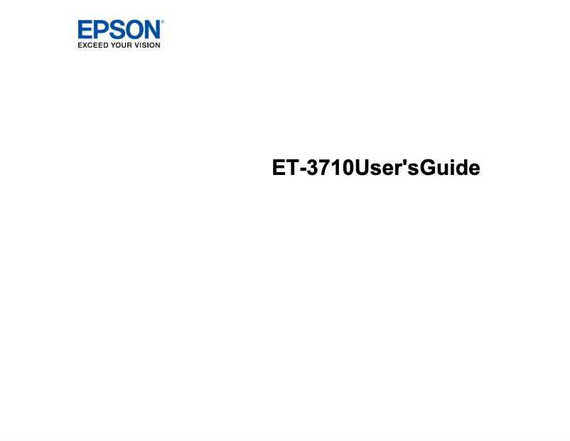 Page 1 de la notice Manuel utilisateur Epson EcoTank ET-3710