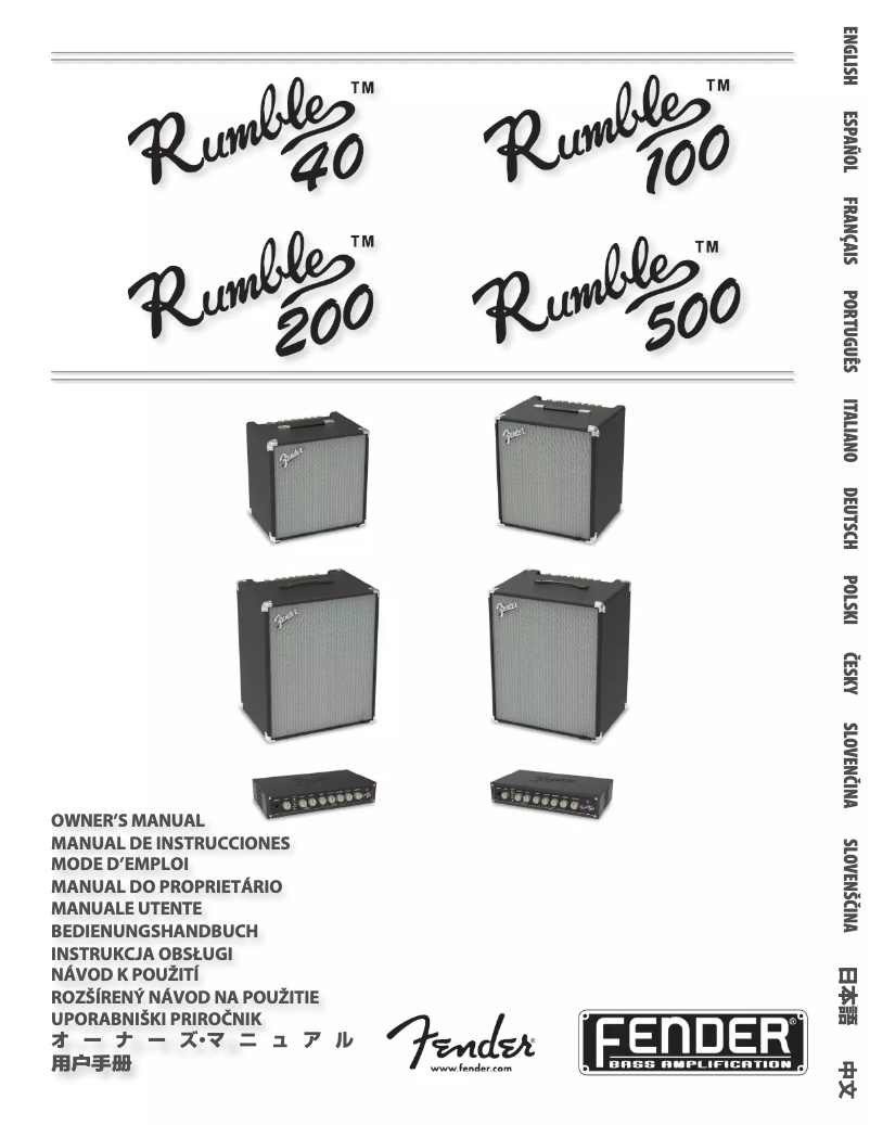Página 1 del manual Manual de usuario Fender Rumble 40
