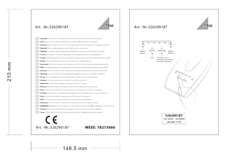 Page n°1 - Manuel utilisateur Trio Lighting Loris