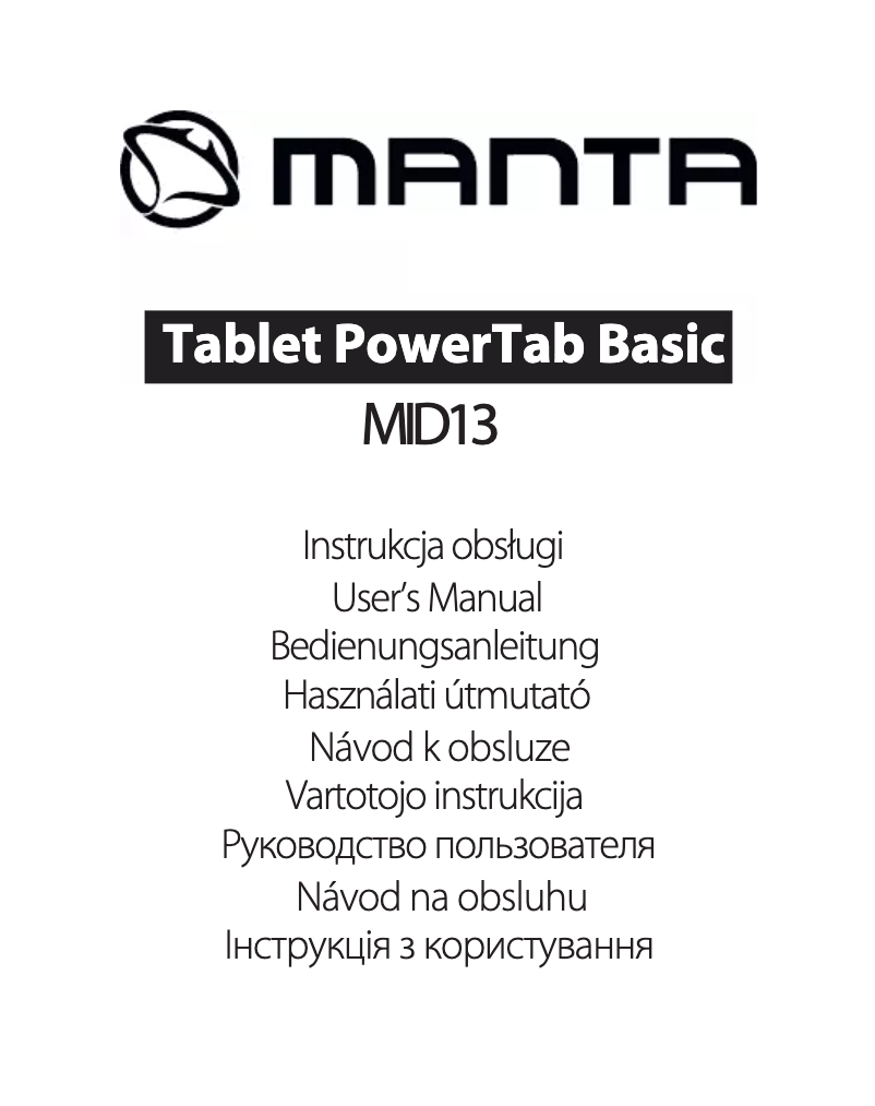 Page n°1 - Manuel utilisateur Manta PowerTab Basic MID13