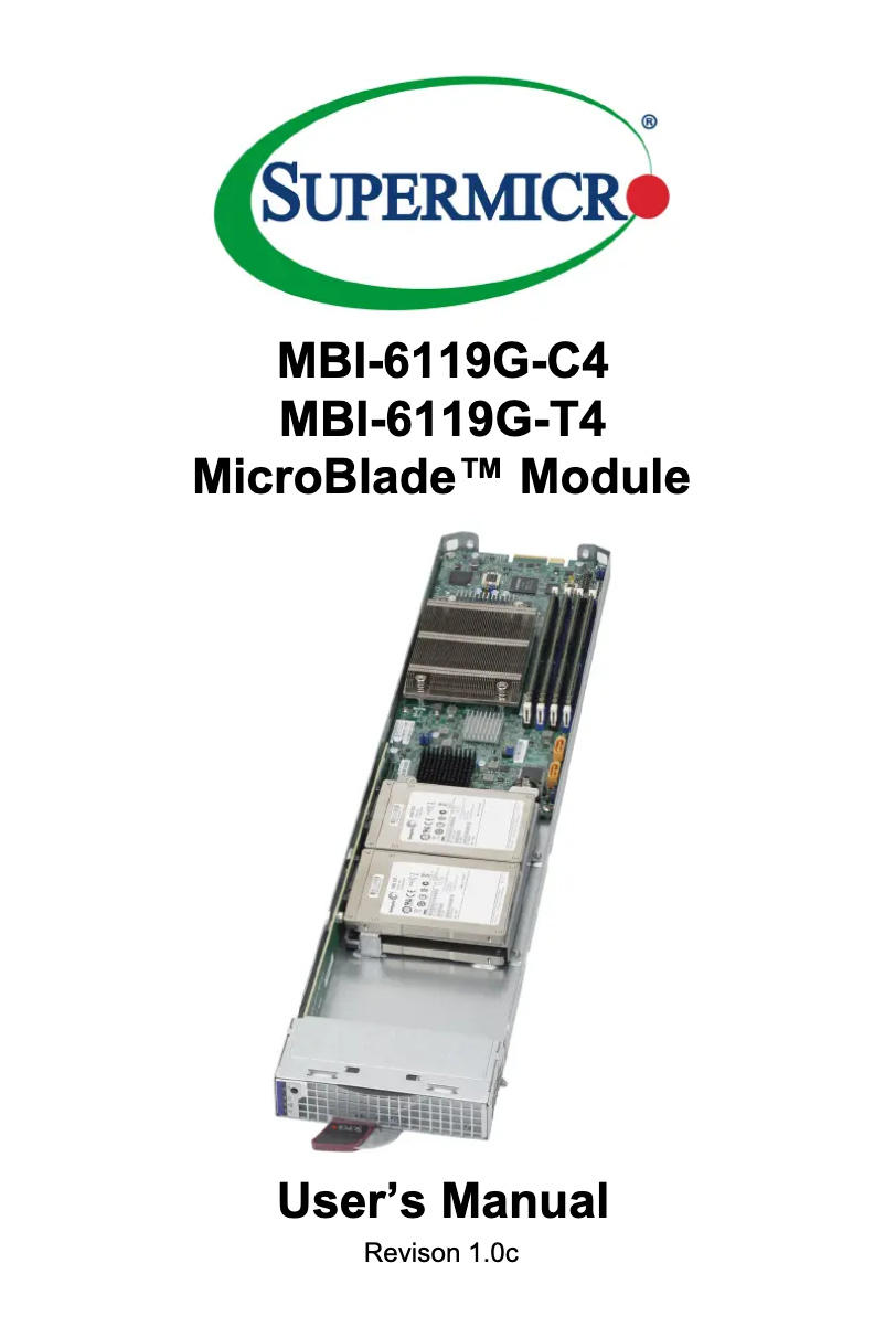 Image de la première page du manuel de l'appareil MicroBlade MBI-6119G-T4