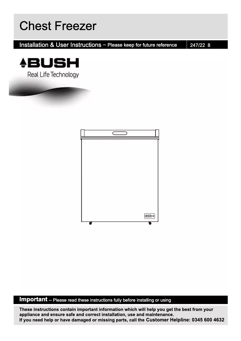 Page 1 de la notice Manuel utilisateur Bush BCF198L