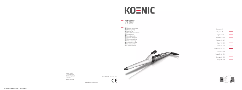 Page 1 de la notice Manuel utilisateur Koenic KHC 502 P
