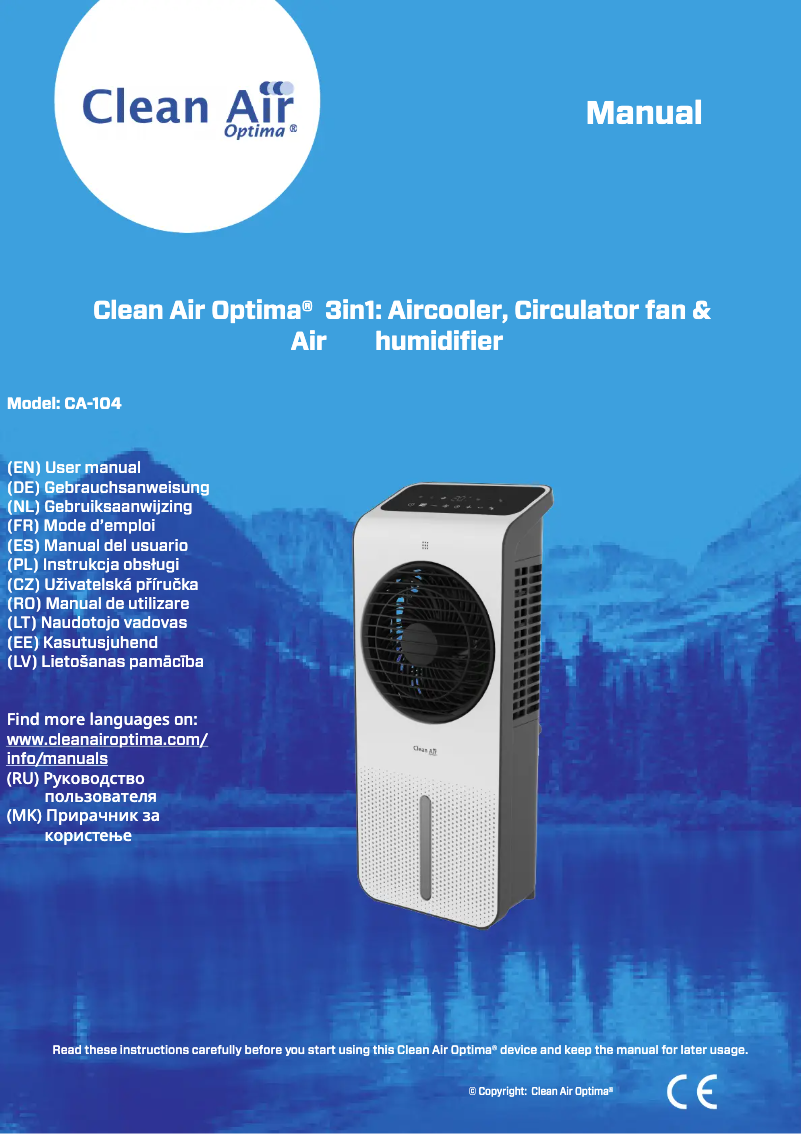 Image de la première page du manuel de l'appareil CA-104