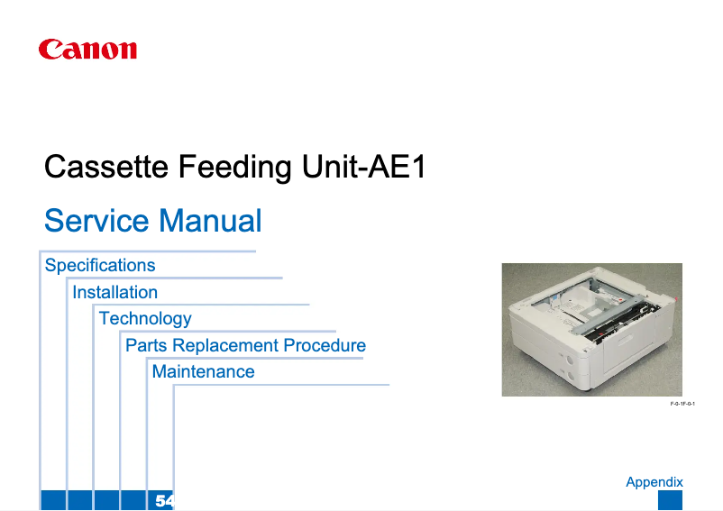 Page 1 de la notice Manuel utilisateur Canon Unit-AE1