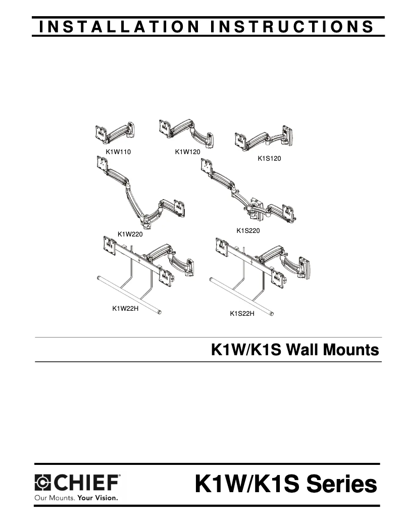 Page 1 de la notice Manuel utilisateur Chief K1W110B