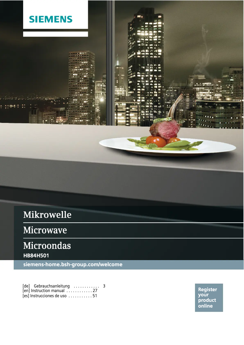 Page n°1 - Manuel d'utilisation et d'entretien Siemens HB84H501
