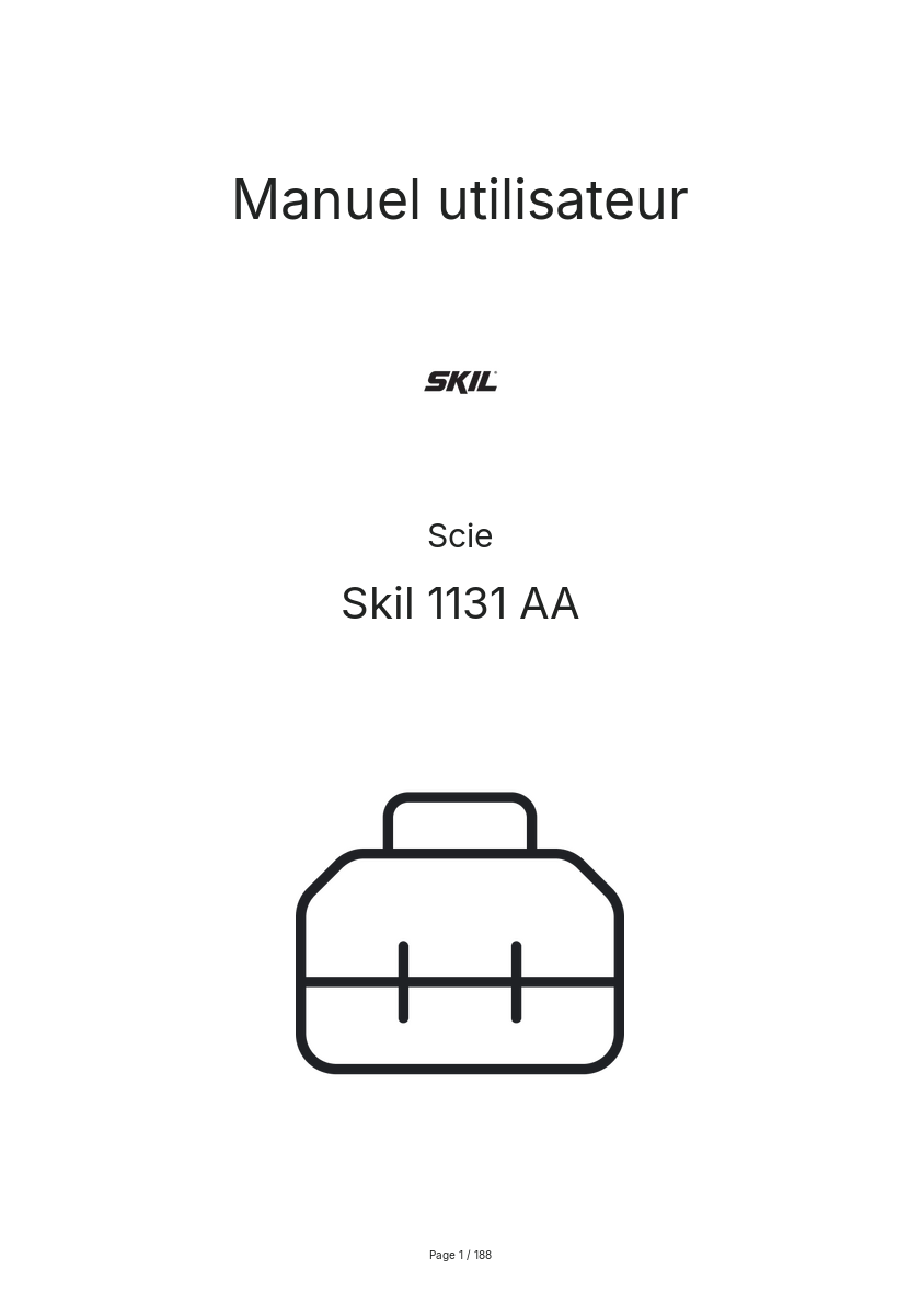 Page n°1 - Manuel utilisateur Skil 1131 AA