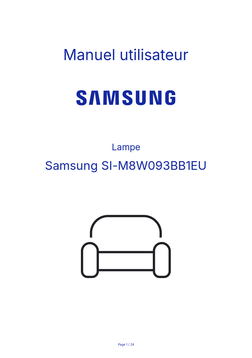 Page n°1 - Manuel utilisateur Samsung SI-M8W093BB1EU