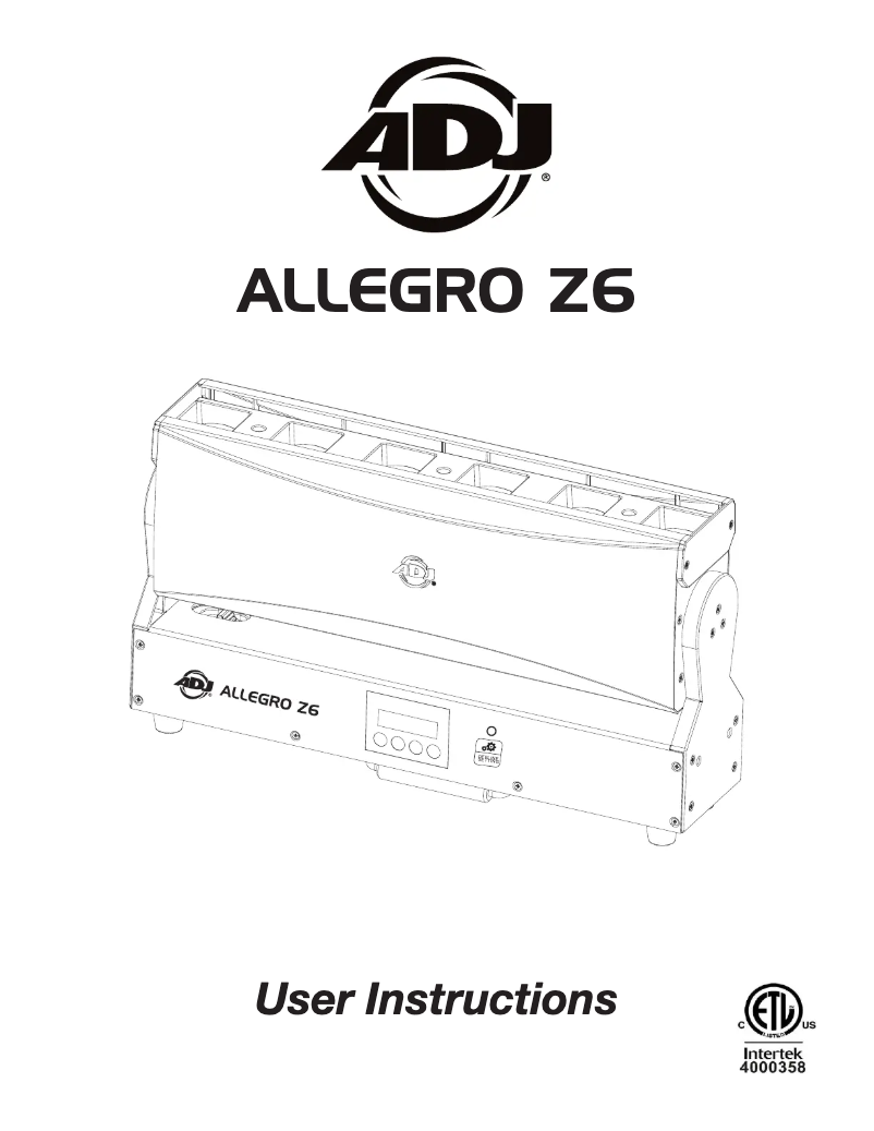 Página 1 del manual Manual de usuario American DJ Allegro Z6
