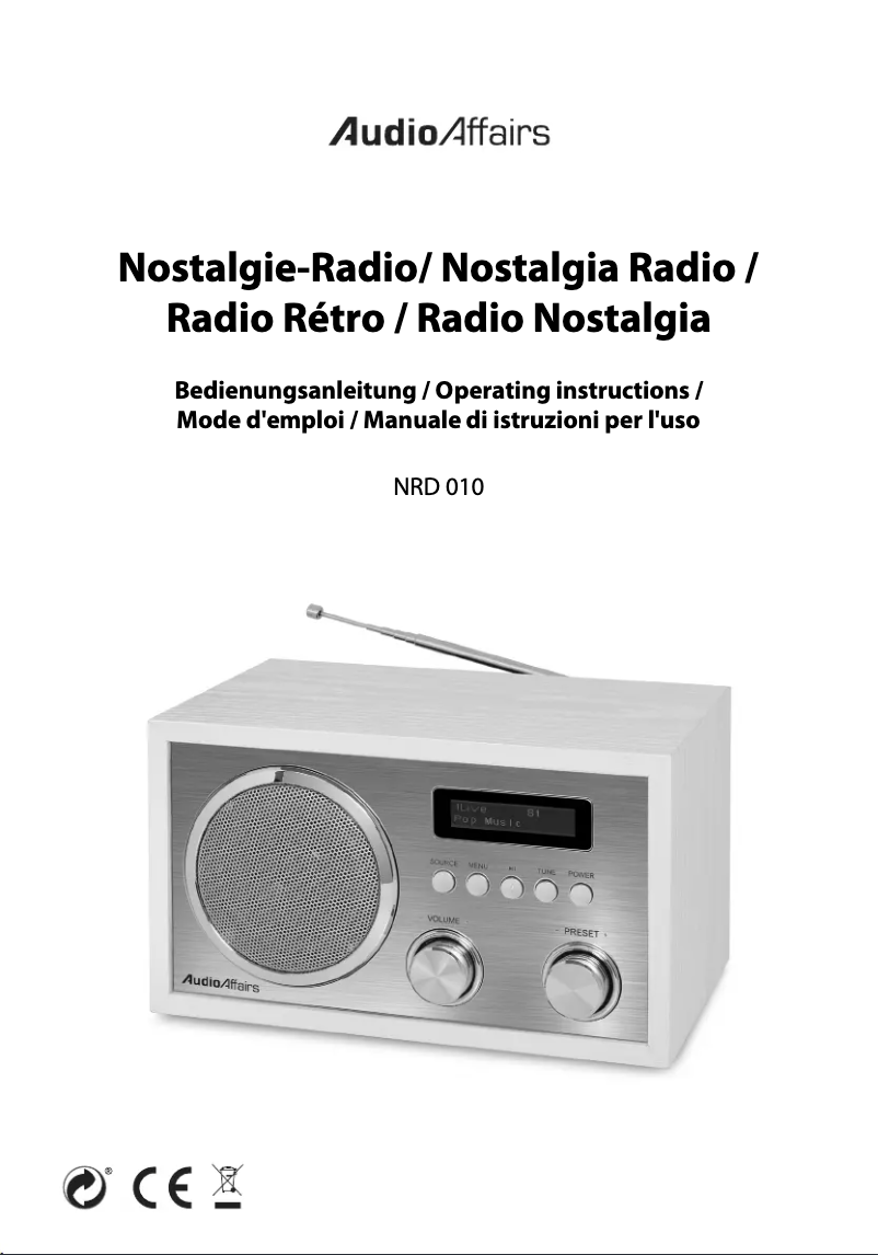 Page 1 de la notice Manuel utilisateur AudioAffairs NRD 010