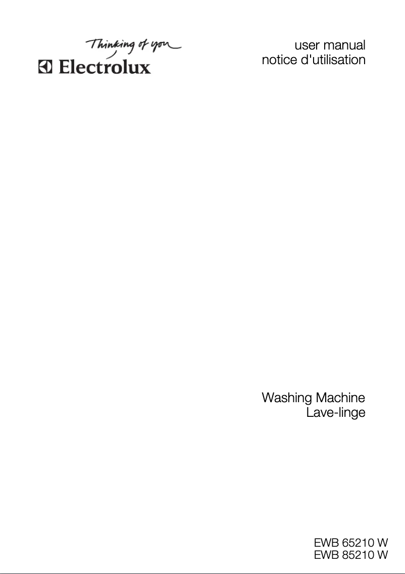 Page n°1 - Manuel utilisateur Electrolux EWB85210W