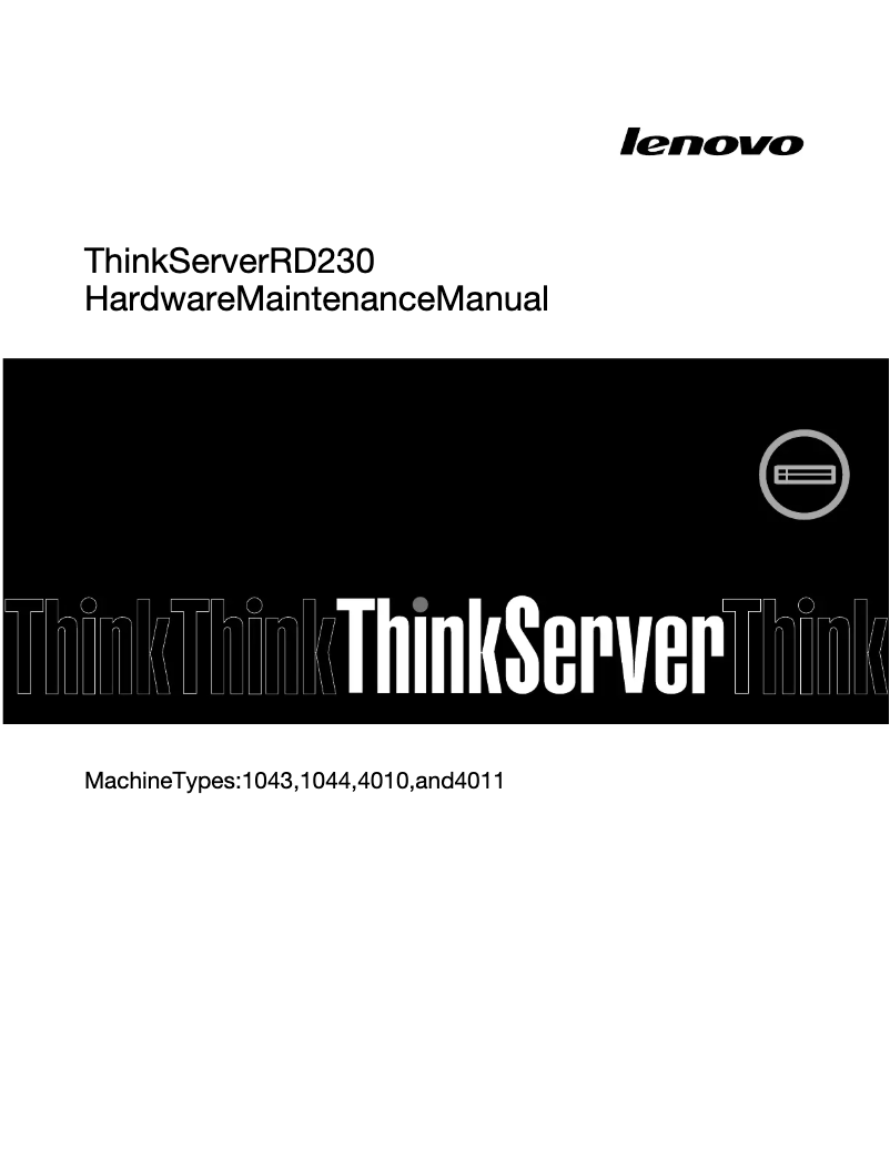 Page 1 de la notice Manuel utilisateur Lenovo ThinkServer RD230