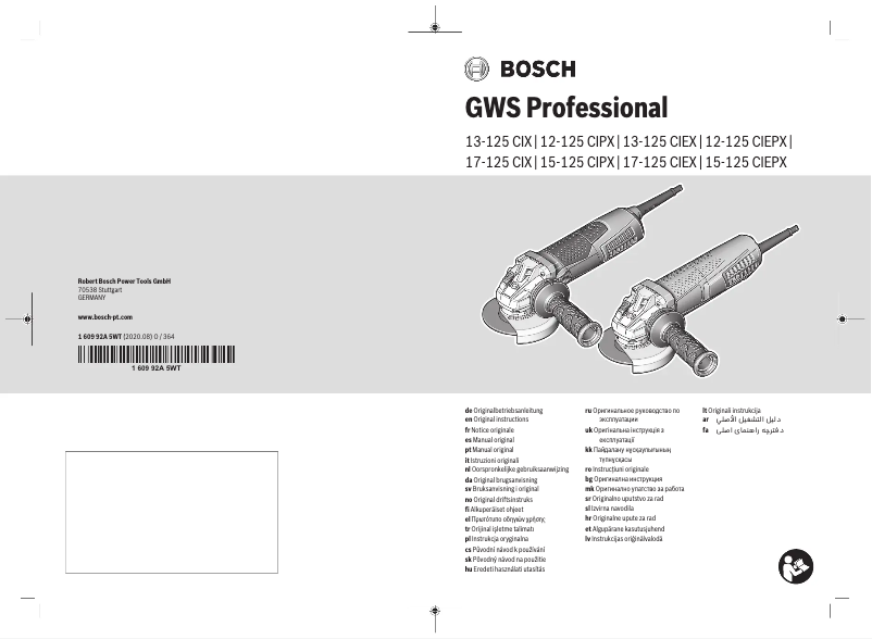 Page 1 de la notice Manuel utilisateur Bosch GWS 13-125 CIX Professional