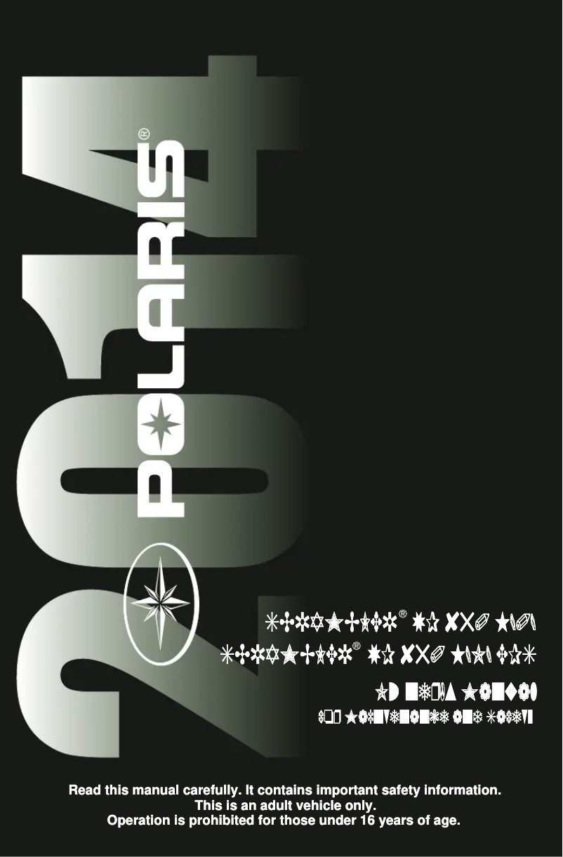 Page 1 de la notice Manuel utilisateur Polaris Scrambler XP 850 HO EPS (2014)