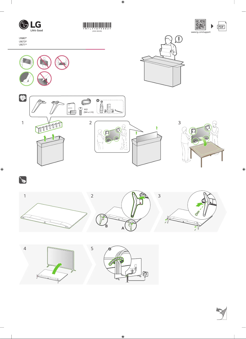 Image de la première page du manuel de l'appareil 43UN73903LE