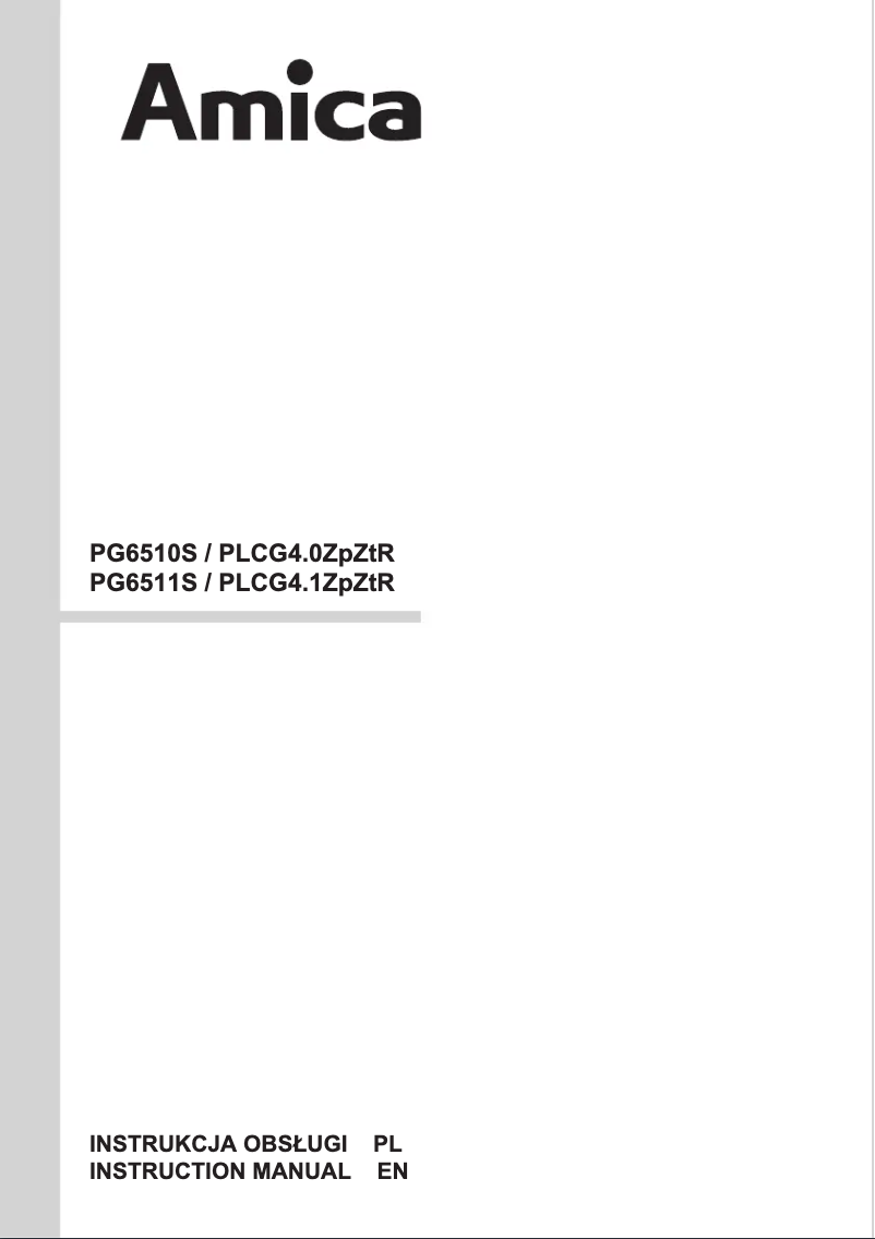 Page 1 de la notice Manuel utilisateur Amica PG6510S