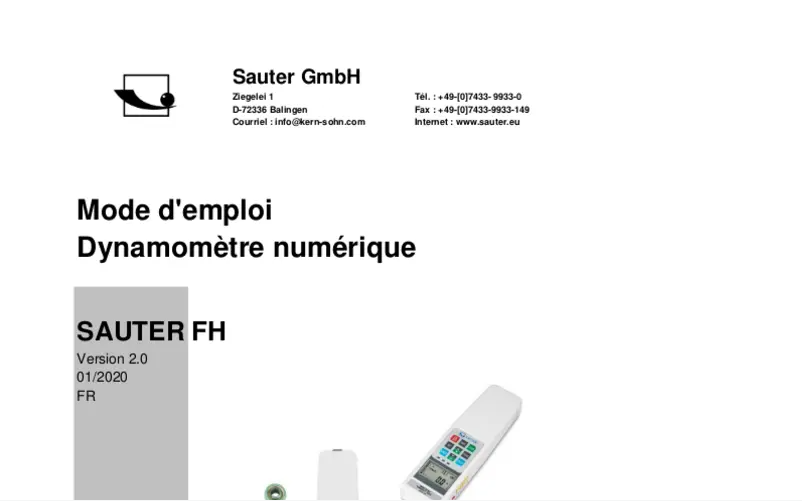 Image de la première page du manuel de l'appareil FH 20