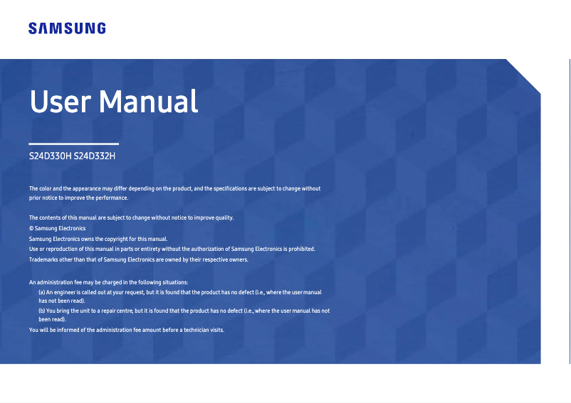 Page n°1 - Manuel utilisateur Samsung S24D332HSO