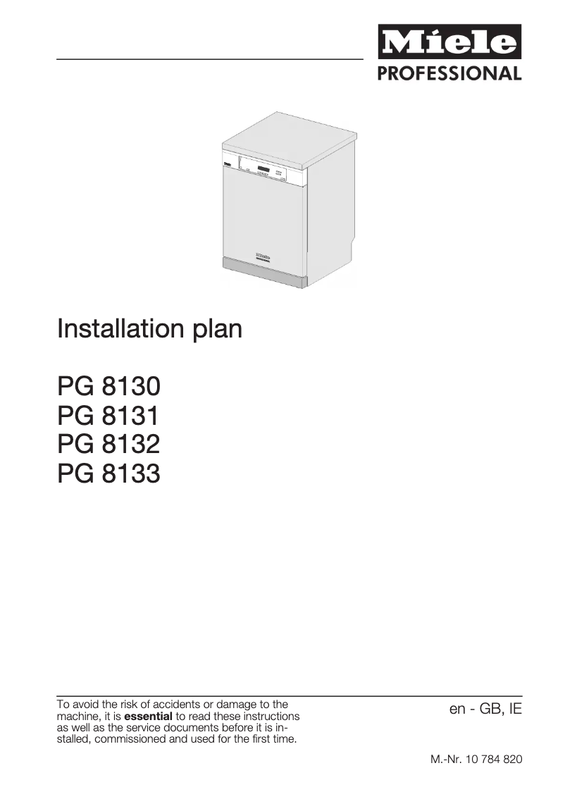 Page n°1 - Guide d'installation Miele Profiline PG 8133 SCVi