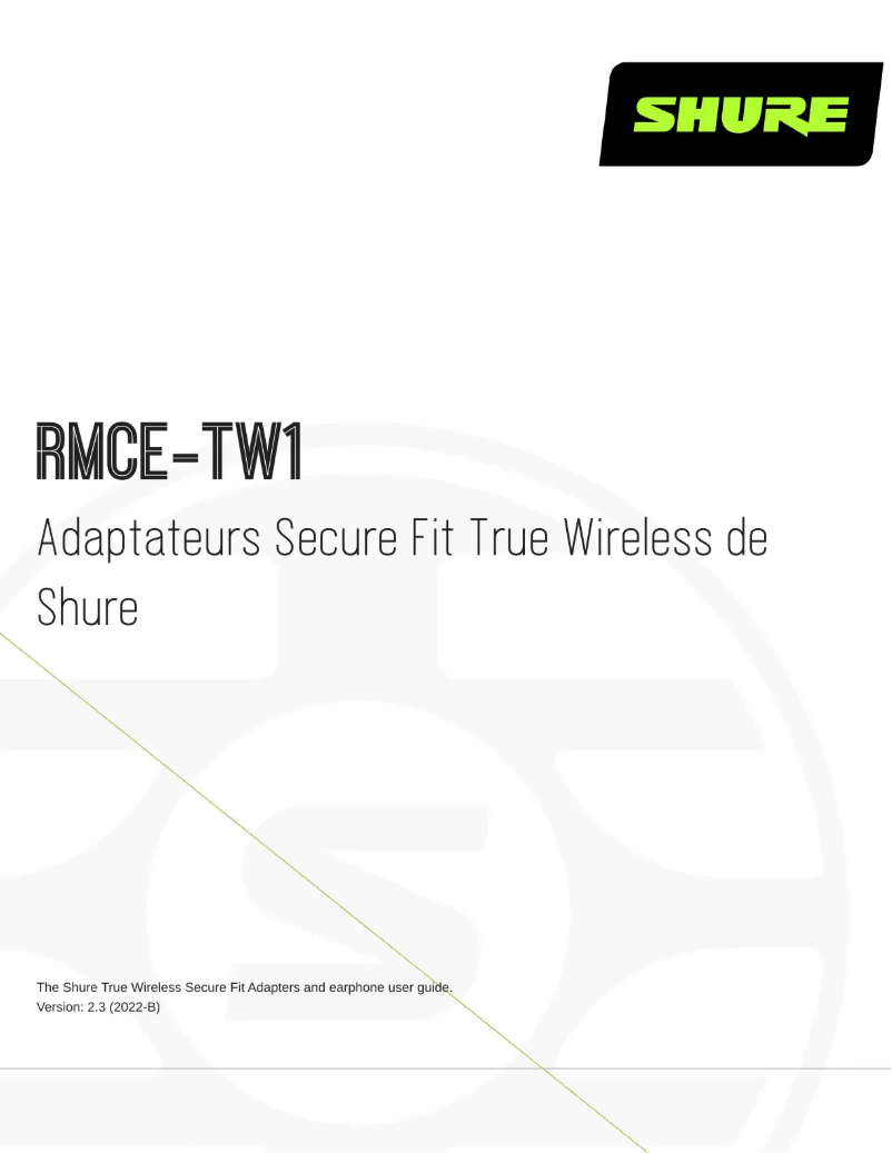 Página 1 del manual Manual de usuario Shure True Wireless Secure Fit Adapter