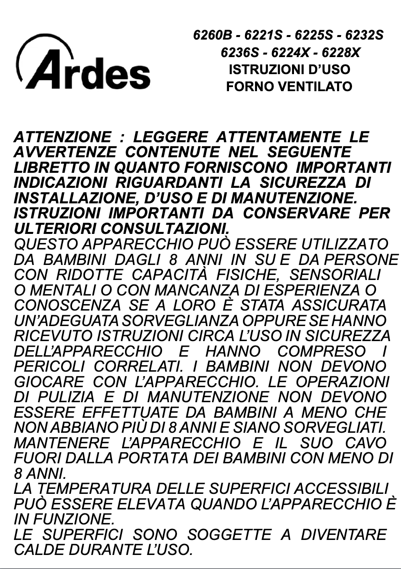 Página 1 del manual Manual de usuario Ardes AR6228X