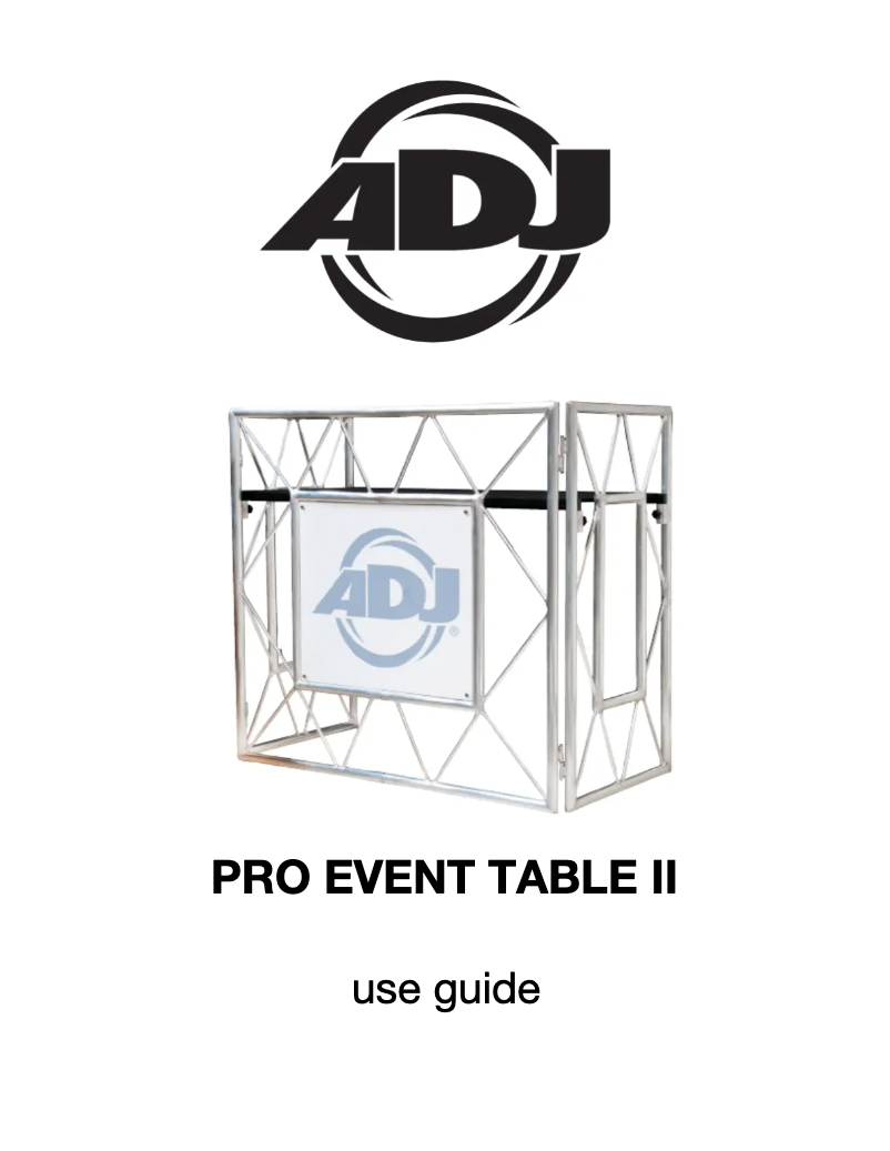 Image de la première page du manuel de l'appareil Pro Event Table II