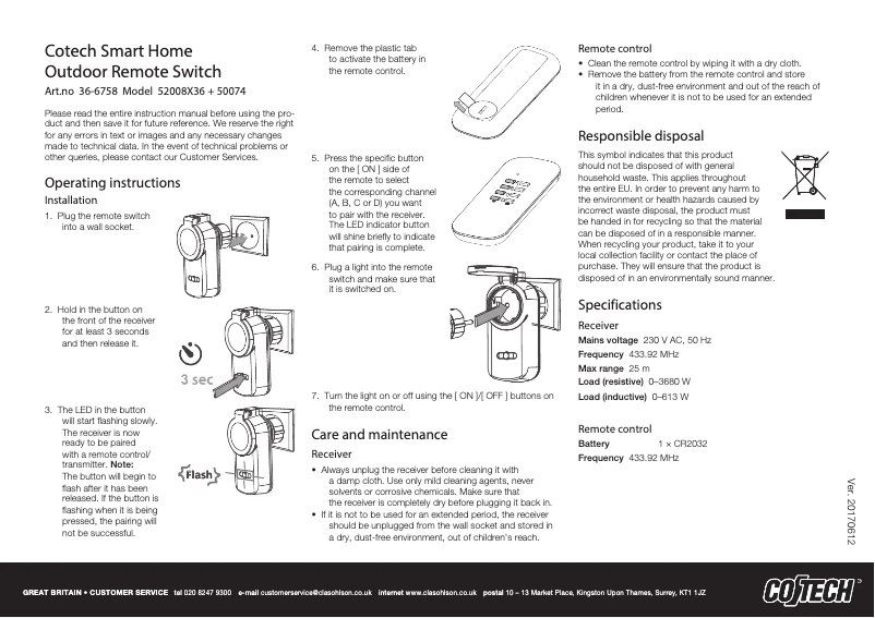 Image de la première page du manuel de l'appareil 52008X36 + 50074