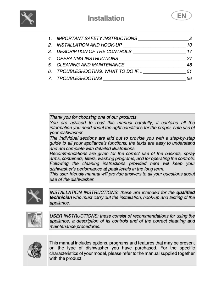 Page n°1 - Guide d'installation Smeg STU8623X