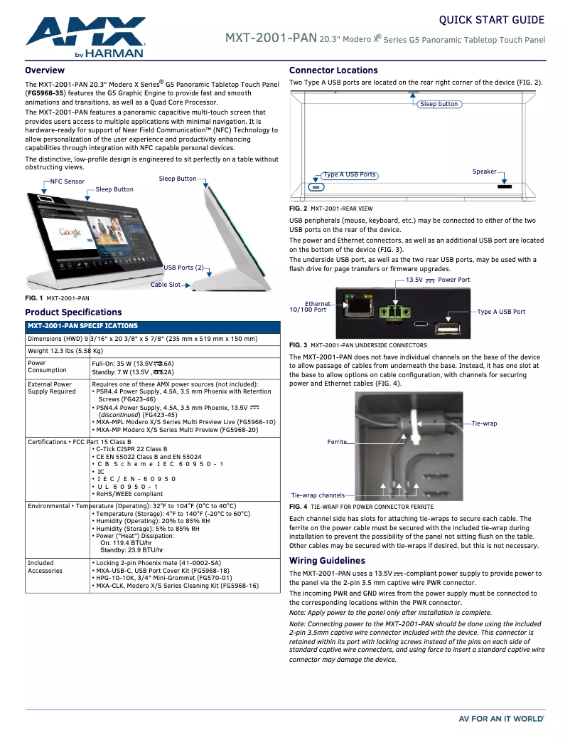 Image de la première page du manuel de l'appareil MXT-2001-PAN