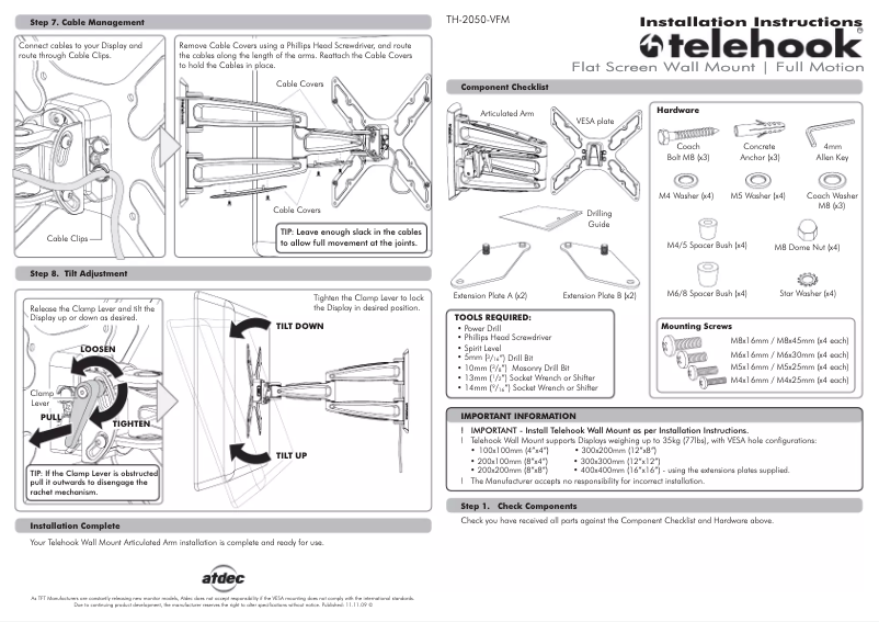 Image de la première page du manuel de l'appareil TH-2050-VFM