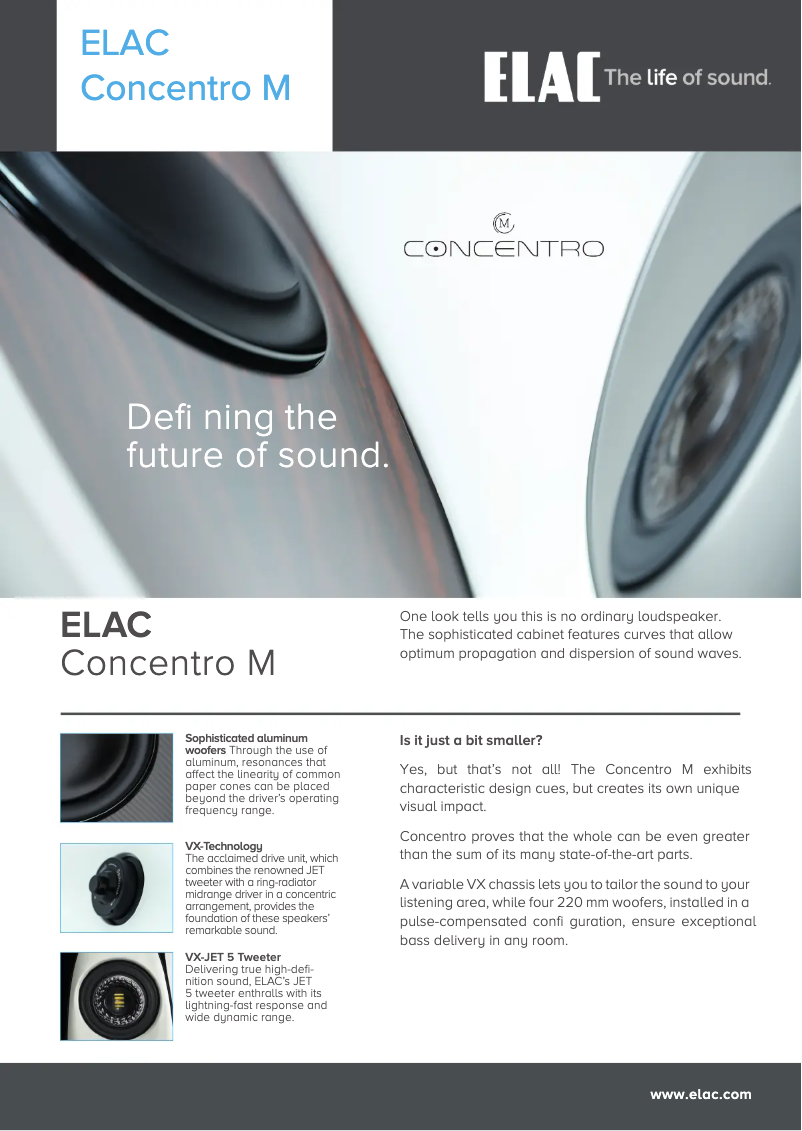 Page 1 de la notice Fiche technique ELAC Concentro M
