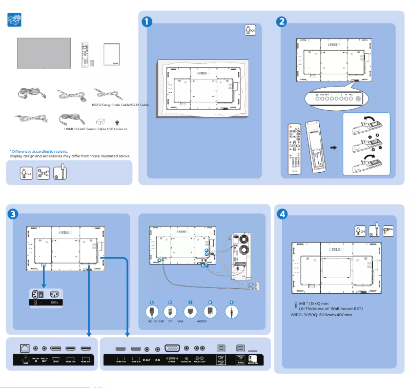 Page n°1 - Guide de démarrage rapide Philips Signage Solutions 86BDL3050Q