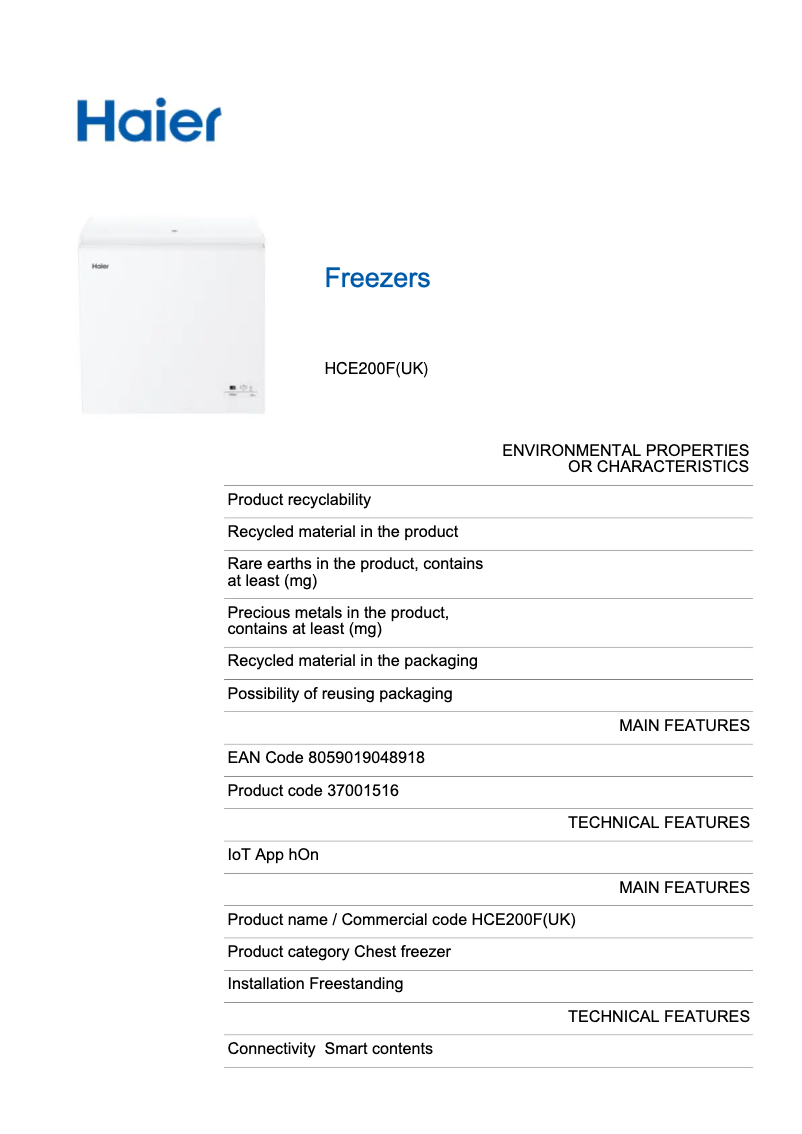 Image de la première page du manuel de l'appareil HCE200F